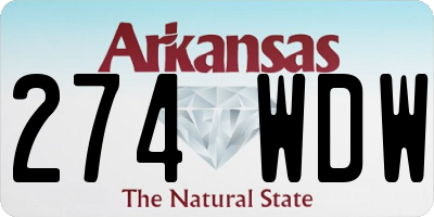 AR license plate 274WDW