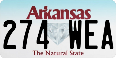 AR license plate 274WEA