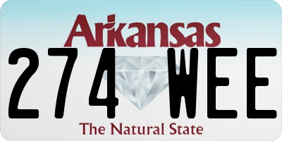 AR license plate 274WEE