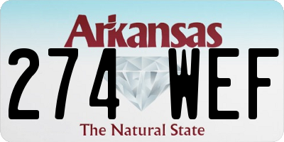 AR license plate 274WEF