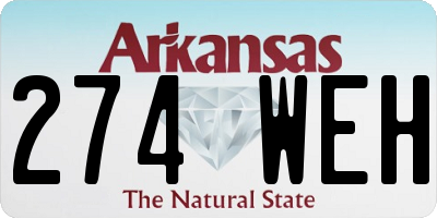 AR license plate 274WEH