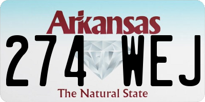AR license plate 274WEJ