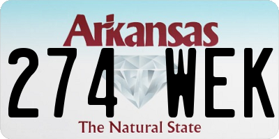 AR license plate 274WEK