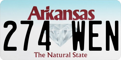 AR license plate 274WEN