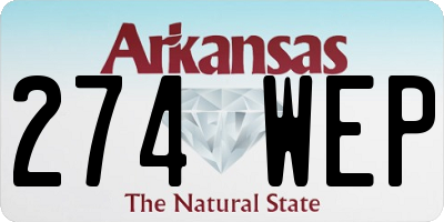 AR license plate 274WEP