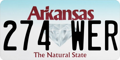 AR license plate 274WER