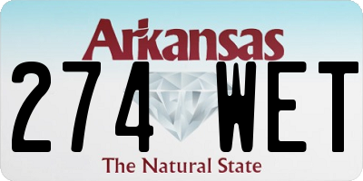 AR license plate 274WET