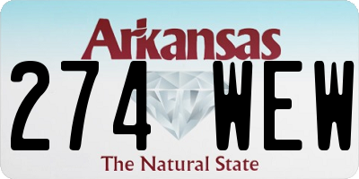 AR license plate 274WEW