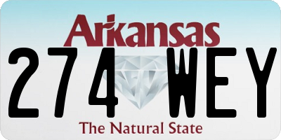 AR license plate 274WEY