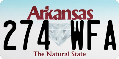 AR license plate 274WFA