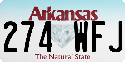 AR license plate 274WFJ