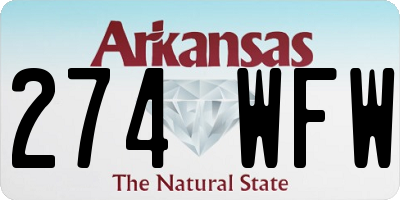 AR license plate 274WFW