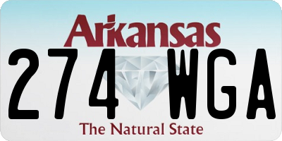 AR license plate 274WGA