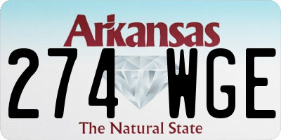 AR license plate 274WGE