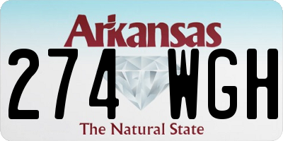 AR license plate 274WGH