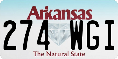 AR license plate 274WGI