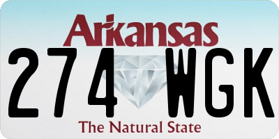 AR license plate 274WGK