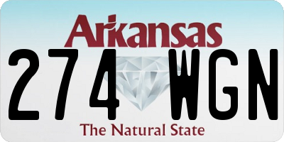 AR license plate 274WGN