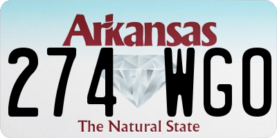 AR license plate 274WGO