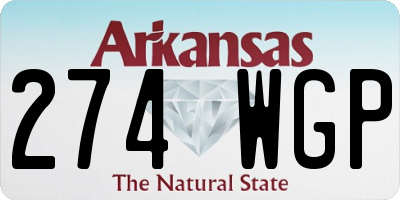 AR license plate 274WGP