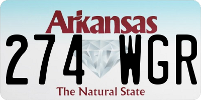 AR license plate 274WGR