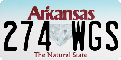 AR license plate 274WGS