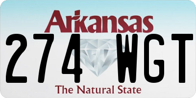 AR license plate 274WGT