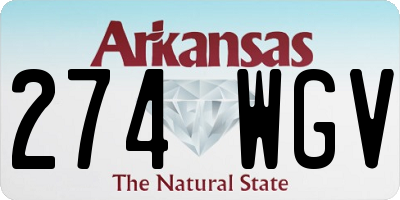 AR license plate 274WGV