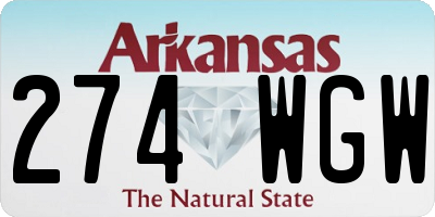 AR license plate 274WGW