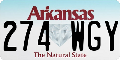 AR license plate 274WGY