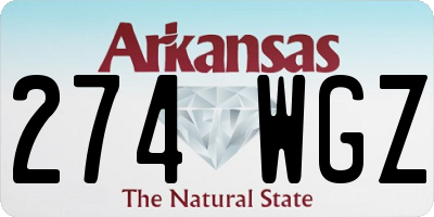 AR license plate 274WGZ