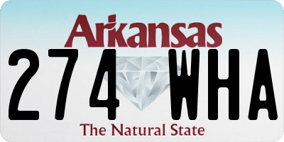 AR license plate 274WHA