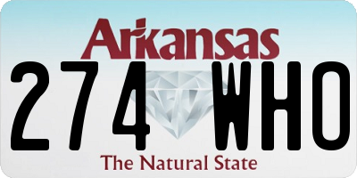 AR license plate 274WHO