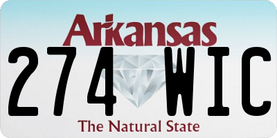 AR license plate 274WIC