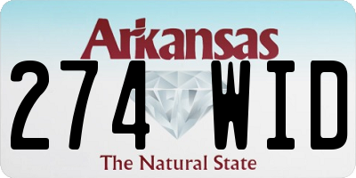 AR license plate 274WID