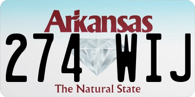 AR license plate 274WIJ