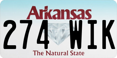 AR license plate 274WIK