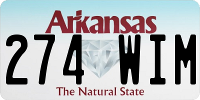 AR license plate 274WIM