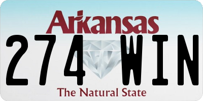 AR license plate 274WIN