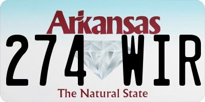 AR license plate 274WIR