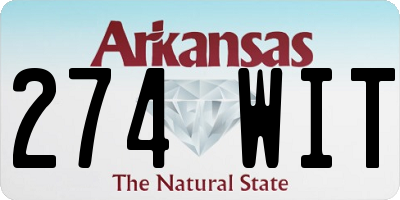 AR license plate 274WIT
