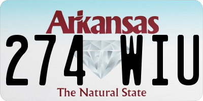 AR license plate 274WIU