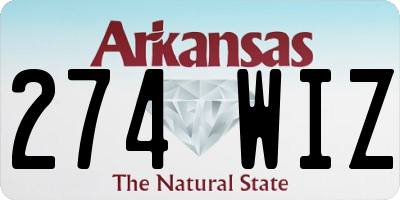 AR license plate 274WIZ