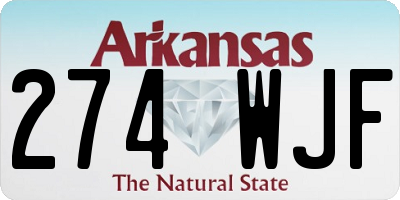 AR license plate 274WJF