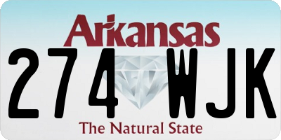 AR license plate 274WJK