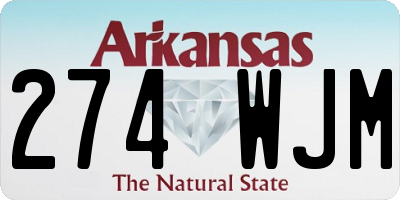 AR license plate 274WJM