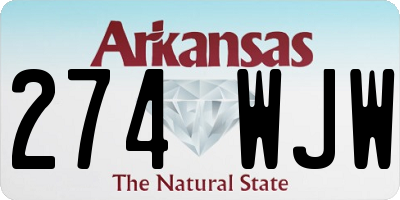 AR license plate 274WJW