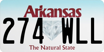 AR license plate 274WLL