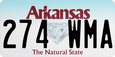 AR license plate 274WMA