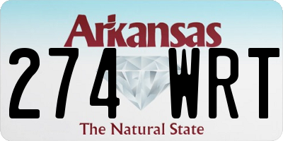 AR license plate 274WRT